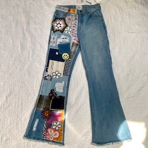 BDG patchwork flare jeans